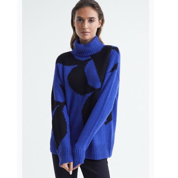 Reiss Brittany Wool Cashmere Turtleneck Sweater Size Small Chunky Knit - Picture 1 of 10